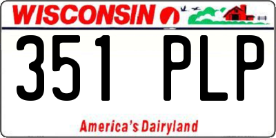 WI license plate 351PLP