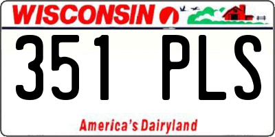 WI license plate 351PLS