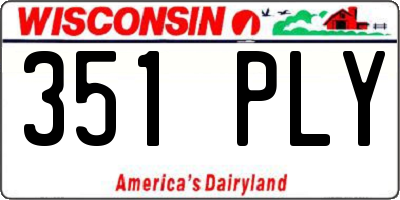 WI license plate 351PLY