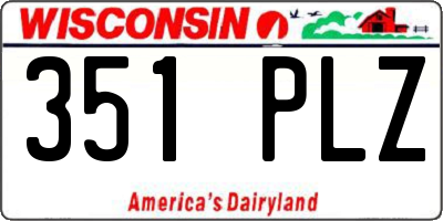 WI license plate 351PLZ