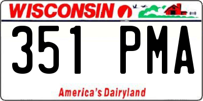 WI license plate 351PMA