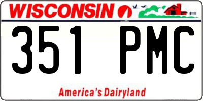WI license plate 351PMC