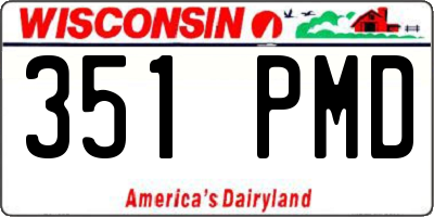 WI license plate 351PMD