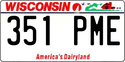 WI license plate 351PME