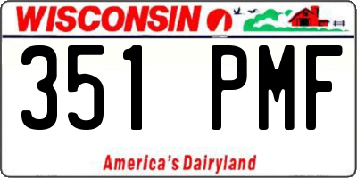 WI license plate 351PMF