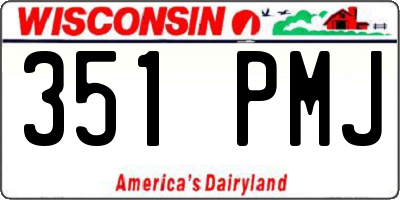 WI license plate 351PMJ