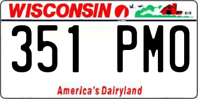 WI license plate 351PMO