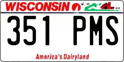 WI license plate 351PMS