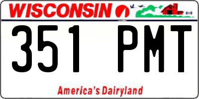 WI license plate 351PMT