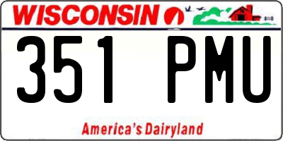 WI license plate 351PMU