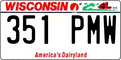 WI license plate 351PMW