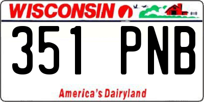 WI license plate 351PNB