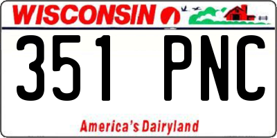 WI license plate 351PNC
