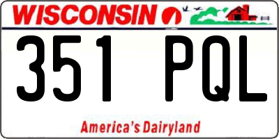 WI license plate 351PQL