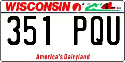WI license plate 351PQU