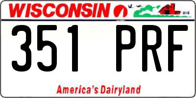WI license plate 351PRF