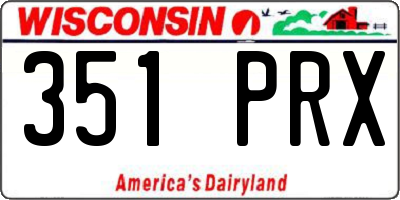 WI license plate 351PRX