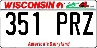 WI license plate 351PRZ