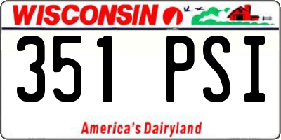 WI license plate 351PSI