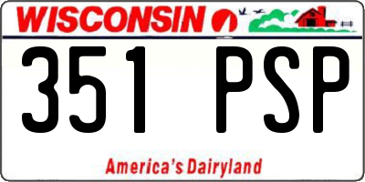 WI license plate 351PSP