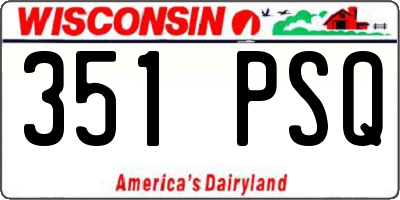 WI license plate 351PSQ