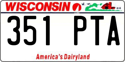 WI license plate 351PTA