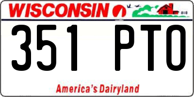 WI license plate 351PTO