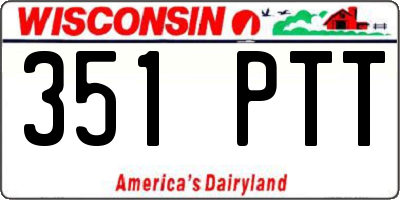 WI license plate 351PTT
