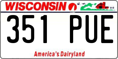 WI license plate 351PUE