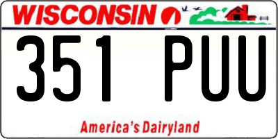 WI license plate 351PUU