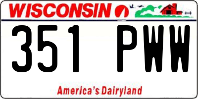 WI license plate 351PWW
