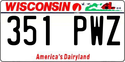 WI license plate 351PWZ
