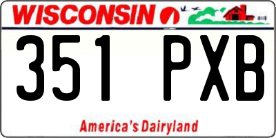 WI license plate 351PXB