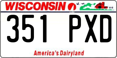 WI license plate 351PXD