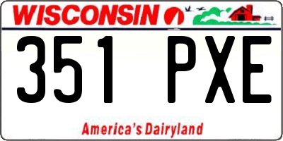 WI license plate 351PXE