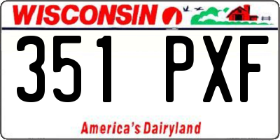 WI license plate 351PXF