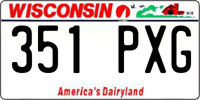 WI license plate 351PXG