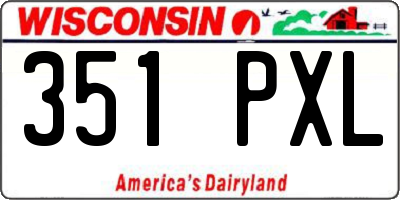 WI license plate 351PXL