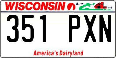 WI license plate 351PXN