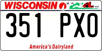 WI license plate 351PXO
