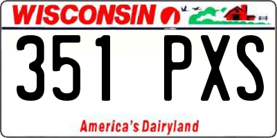 WI license plate 351PXS