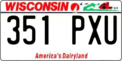 WI license plate 351PXU