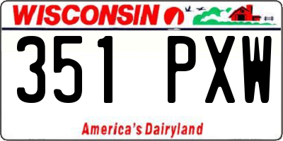 WI license plate 351PXW