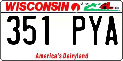 WI license plate 351PYA