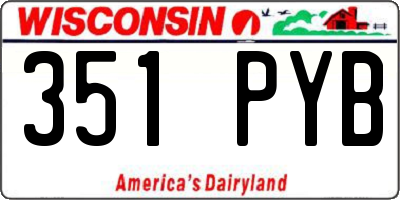 WI license plate 351PYB