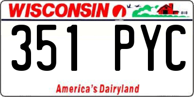 WI license plate 351PYC