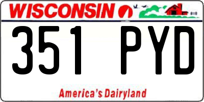 WI license plate 351PYD