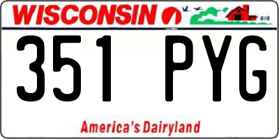 WI license plate 351PYG