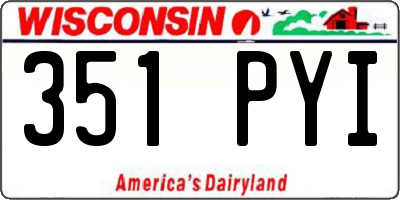 WI license plate 351PYI