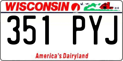 WI license plate 351PYJ